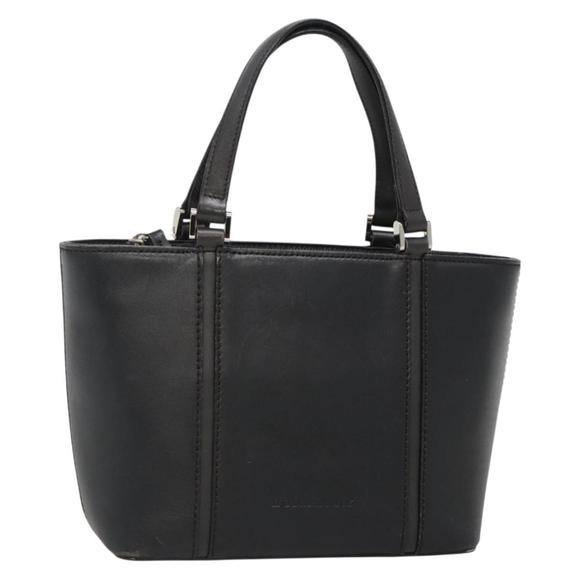 BURBERRY Hand Bag Leather Black Silver Auth ep10090 - Picture 1 of 16